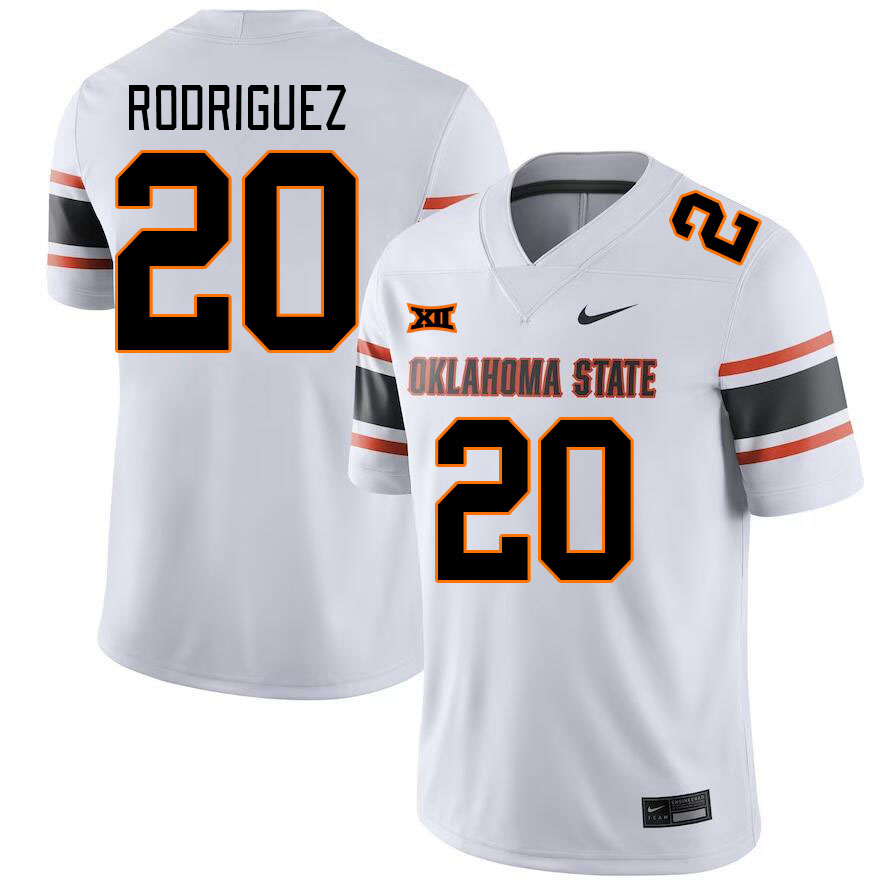 Oklahoma State Cowboys #20 Malcolm Rodriguez College Football Jerseys Stitched Sale-White